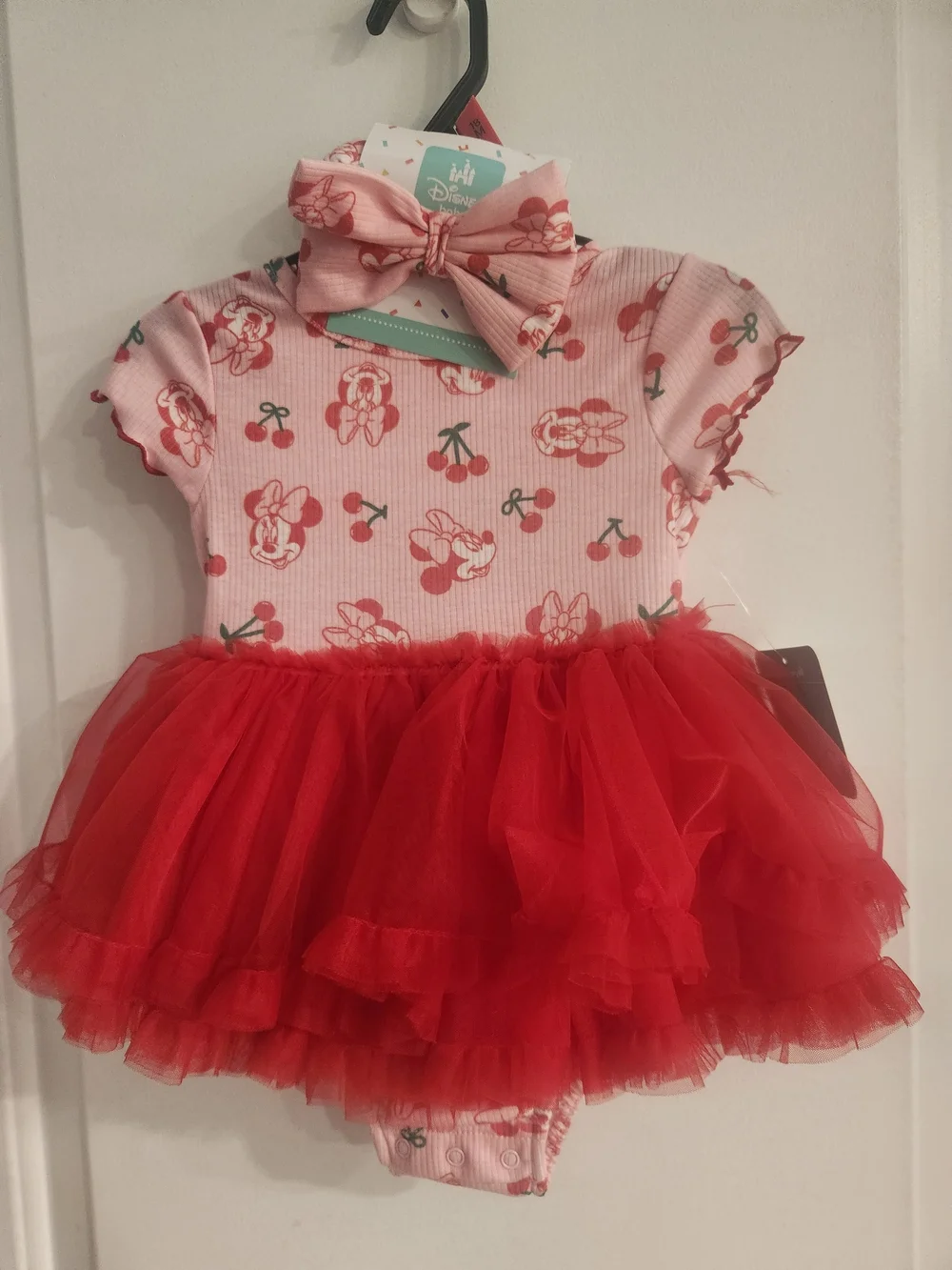 Disney Pink & Red Minnie Cherry Tutu Dress for Kids